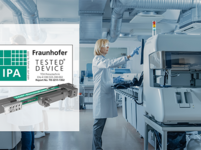 TOX® beauftragte das Fraunhofer IPA mit der Überprüfung des Antriebs. Das Ergebnis: Die Servopresse entspricht der Luftreinheitsklasse 5 gemäß ISO 14644-1.